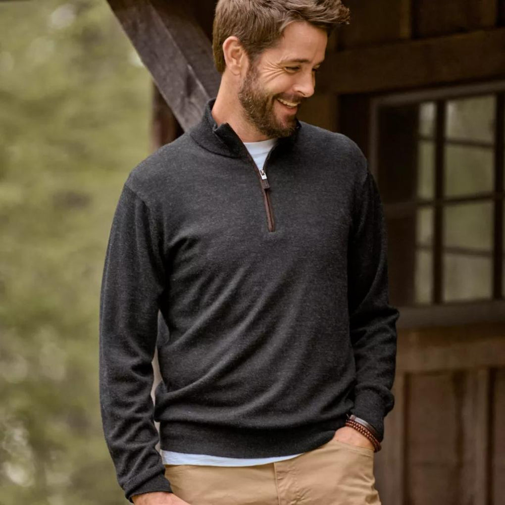 Orvis Sweaters | Merino Wool 1/4-Zip Sweater 2.0 Charcoal - Men
