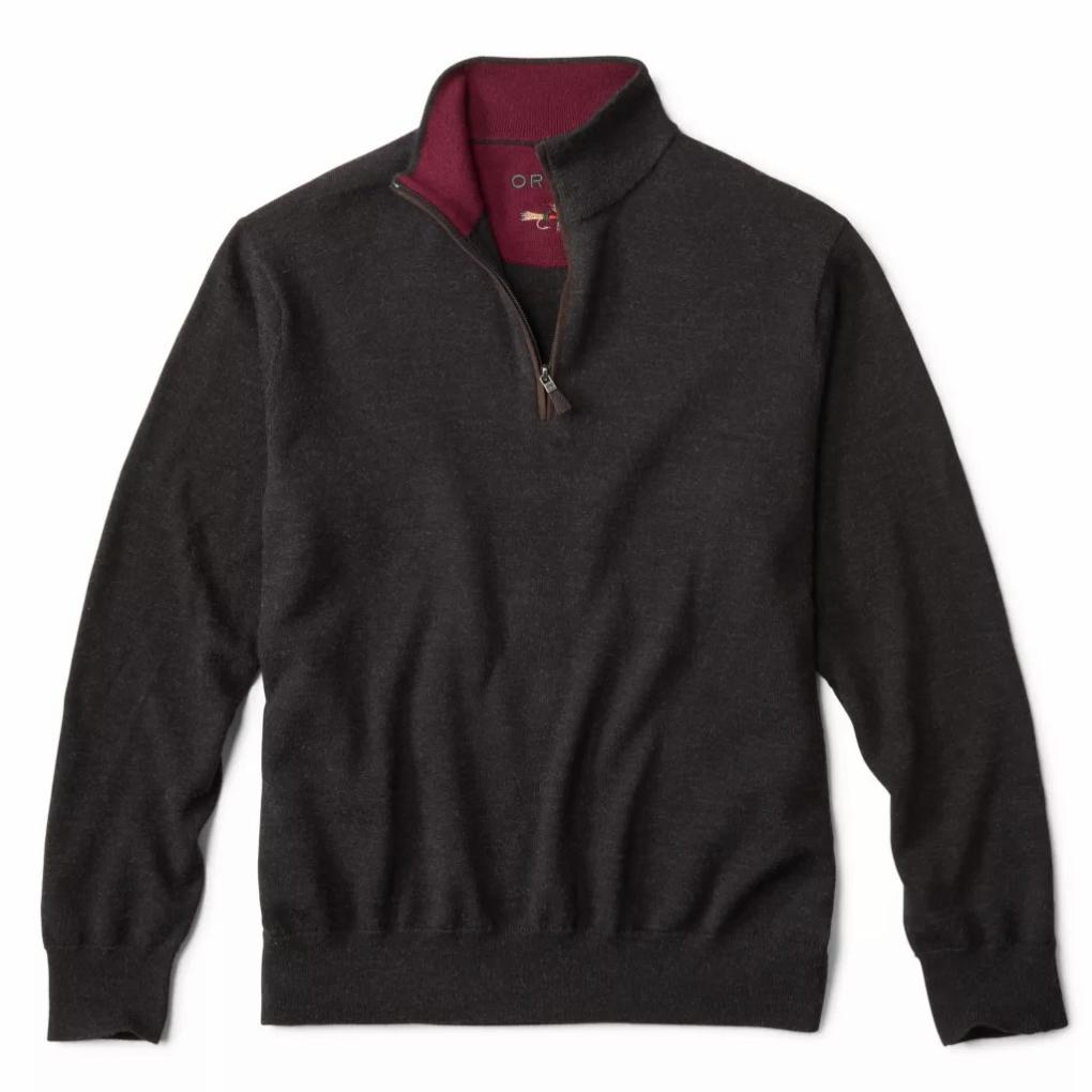 Orvis Sweaters | Merino Wool 1/4-Zip Sweater 2.0 Charcoal - Men