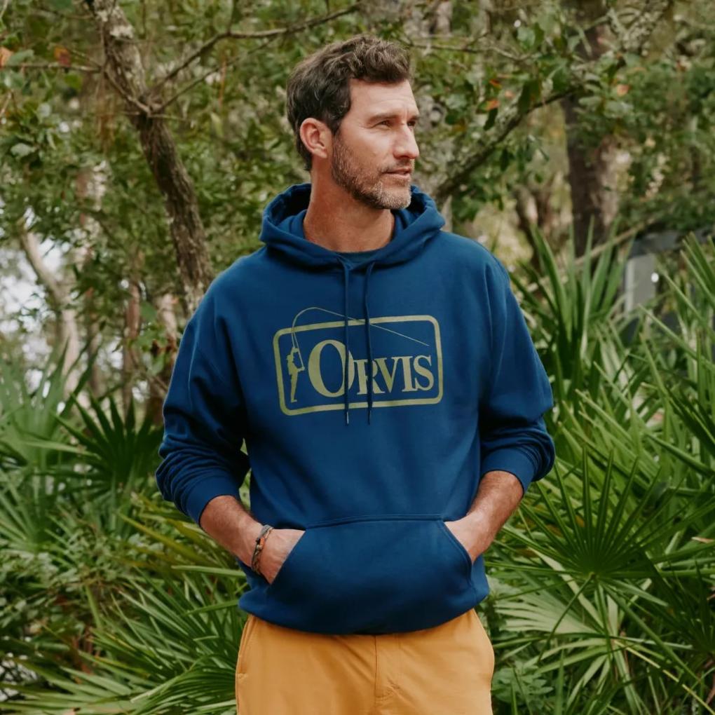 Orvis Sweatshirts | Bent Rod Badge Hoodie True Navy - Men