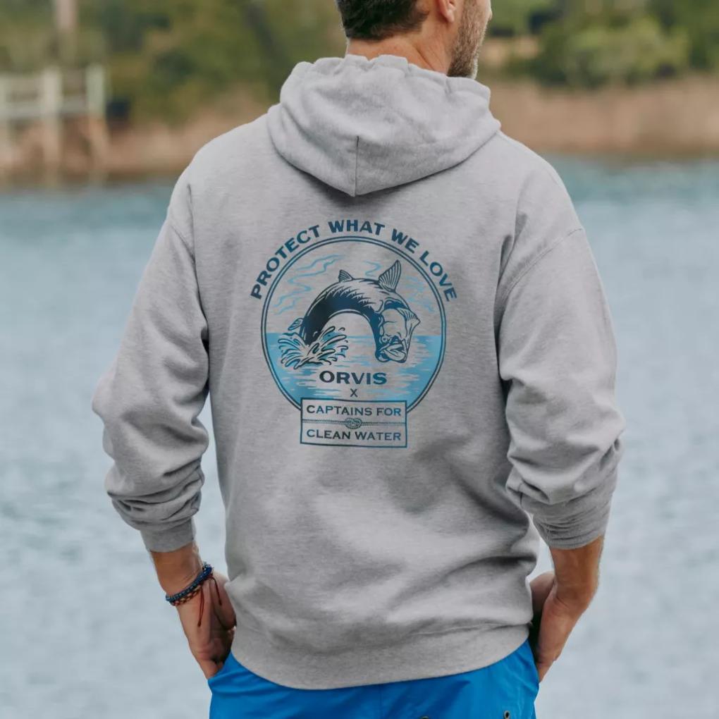Orvis Sweatshirts | Orvis X Captains For Clean Water Hoodie Heather Gray - Men/Women