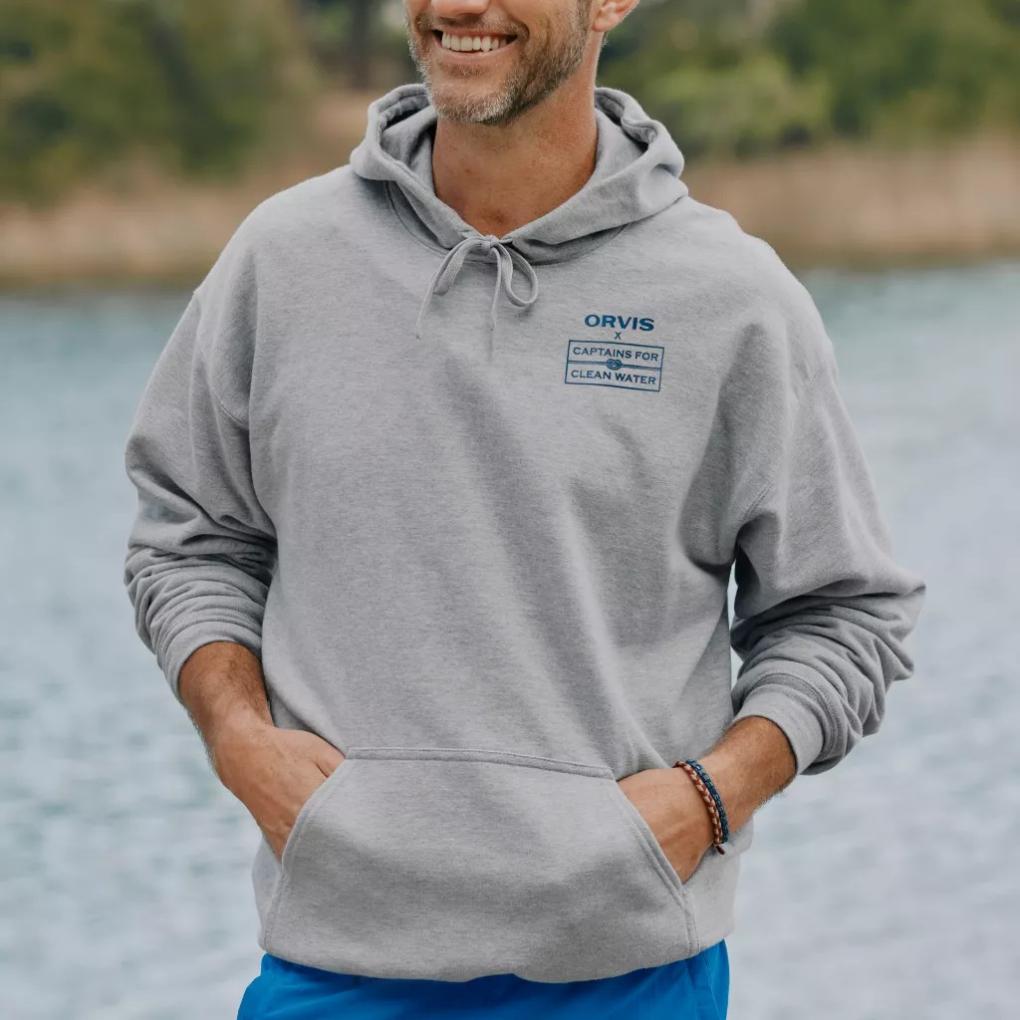 Orvis Sweatshirts | Orvis X Captains For Clean Water Hoodie Heather Gray - Men/Women