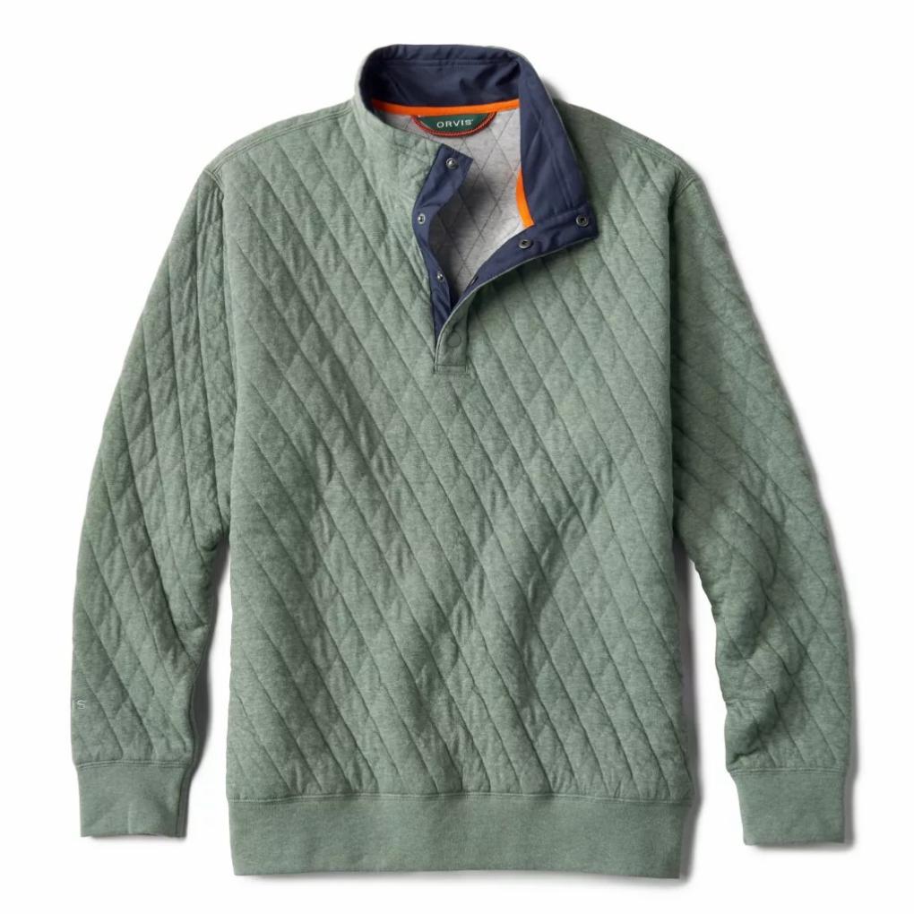 Orvis Sweatshirts | Outdoor Quilted 1/4-Snap Sweatshirt Aloe - Men
