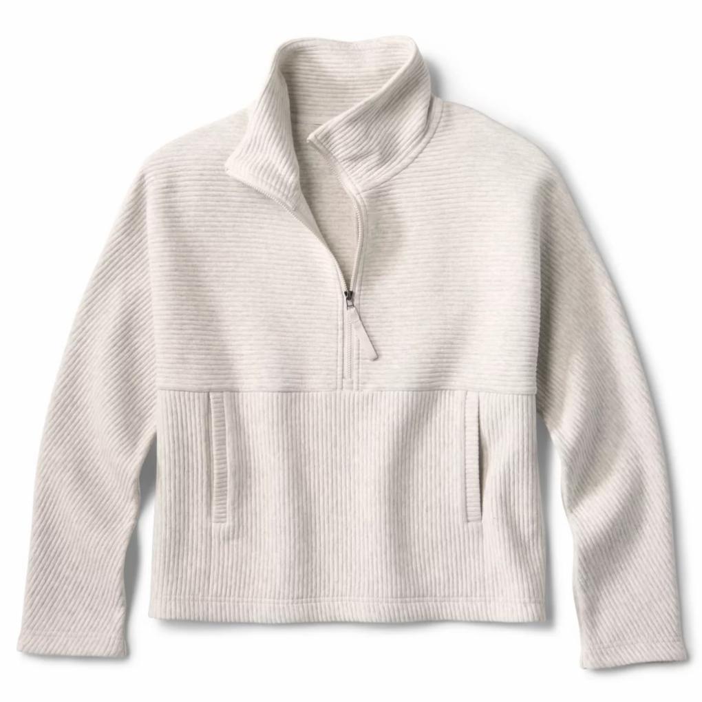 Orvis Sweatshirts | Textured Quilt 1/2-Zip Sweatshirt Light Gray Heather - Women