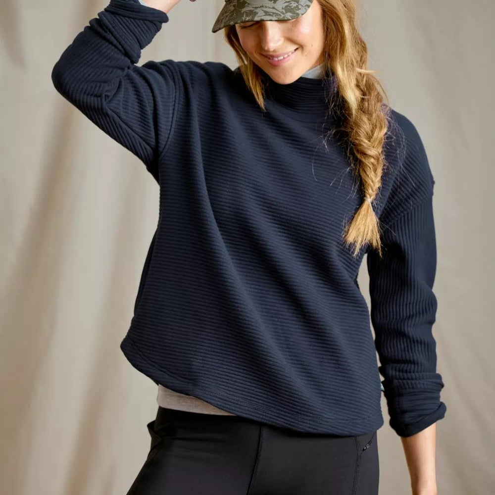 Orvis Sweatshirts | Textured Quilt Mockneck Sweatshirt True Navy - Women