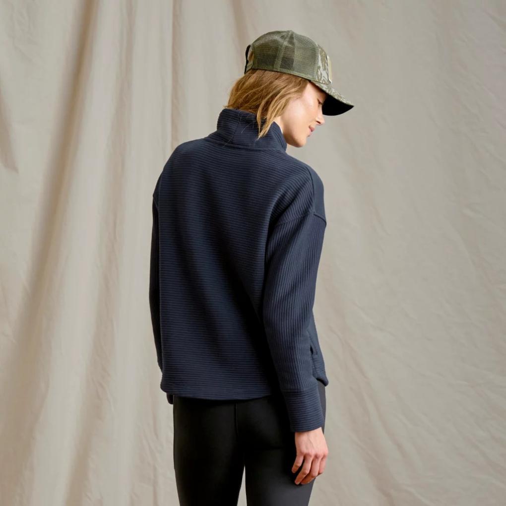 Orvis Sweatshirts | Textured Quilt Mockneck Sweatshirt True Navy - Women