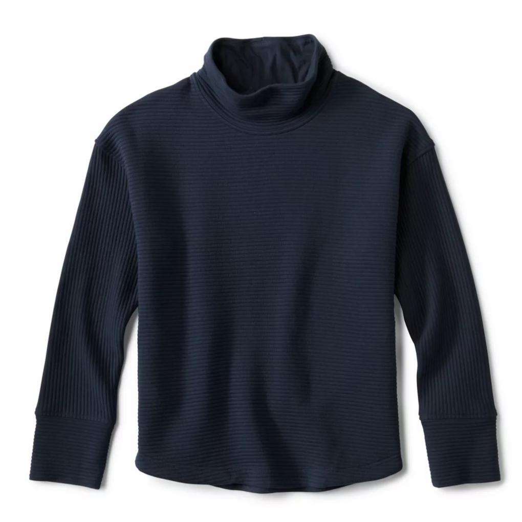 Orvis Sweatshirts | Textured Quilt Mockneck Sweatshirt True Navy - Women
