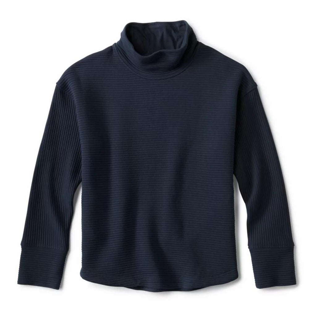 Orvis Sweatshirts | Textured Quilt Mockneck Sweatshirt True Navy - Women