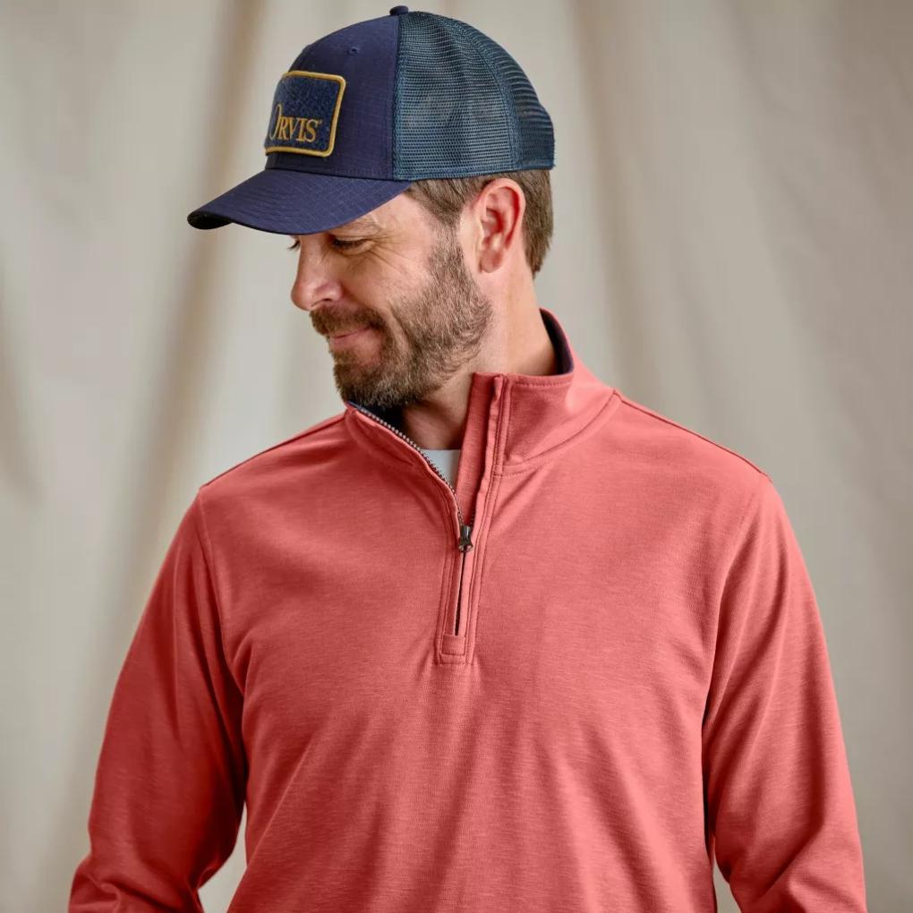 Orvis Sweatshirts | Three Forks 1/4-Zip Sweatshirt Red Clay - Men