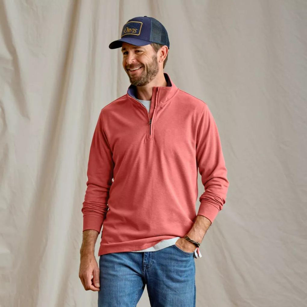 Orvis Sweatshirts | Three Forks 1/4-Zip Sweatshirt Red Clay - Men