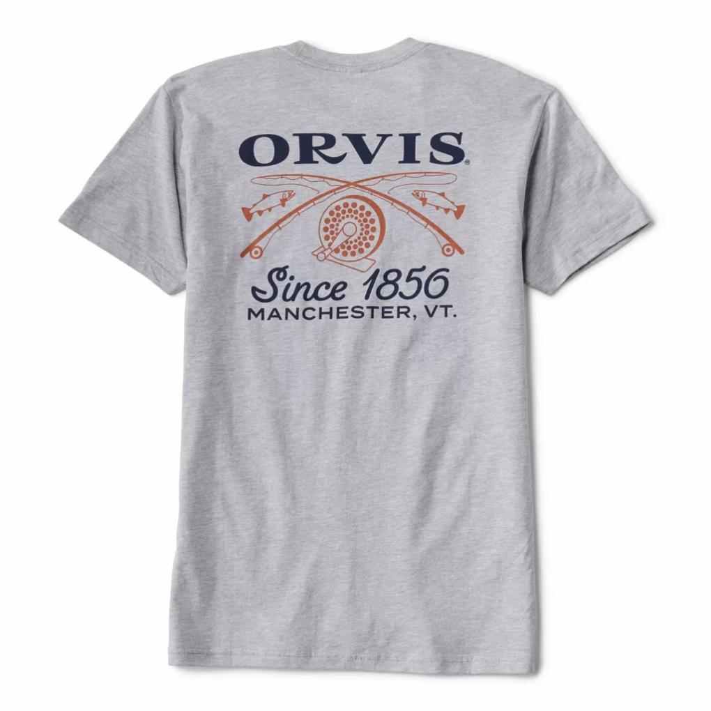 Orvis T-Shirts | Crossed Rods T-Shirt Light Grey Heather - Men