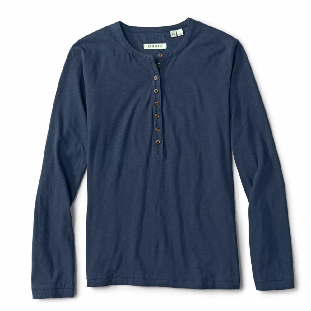 Orvis Tees | Bromley Slub Long-Sleeve Henley True Navy - Women