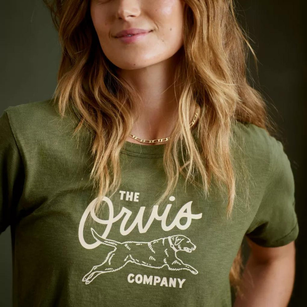Orvis Tees | Bromley Slub Short-Sleeve Logo Crewneck Tee Moss - Women