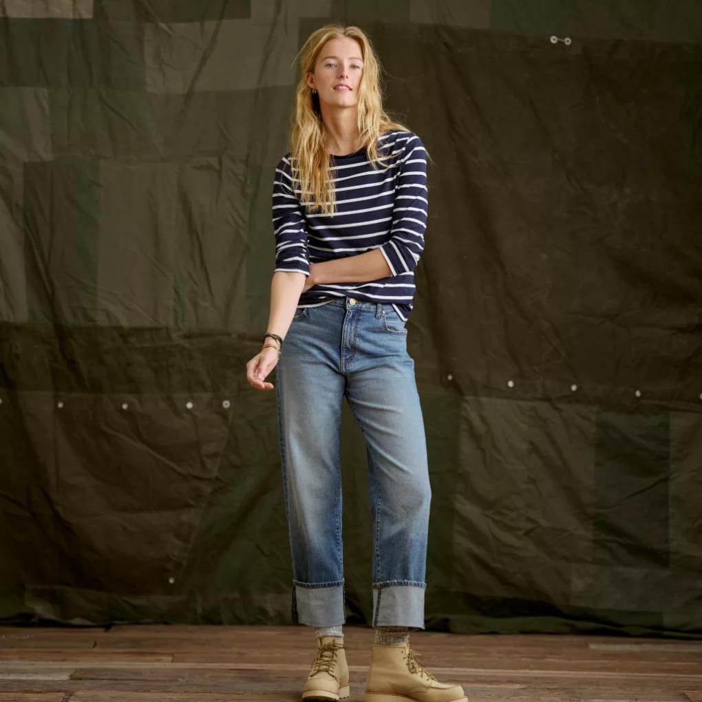 Orvis Tees | Perfect 3/4-Sleeve Boatneck Tee Navy/white Stripe - Women