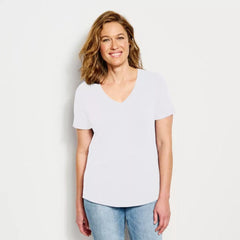 Orvis Tees | Perfect Relaxed Short-Sleeve V-Neck Tee White - Women