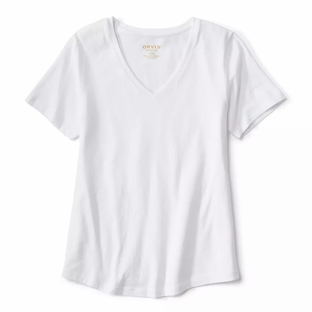 Orvis Tees | Perfect Relaxed Short-Sleeve V-Neck Tee White - Women