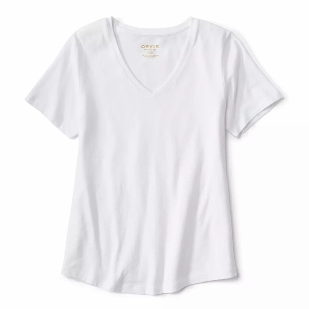Orvis Tees | Perfect Relaxed Short-Sleeve V-Neck Tee White - Women