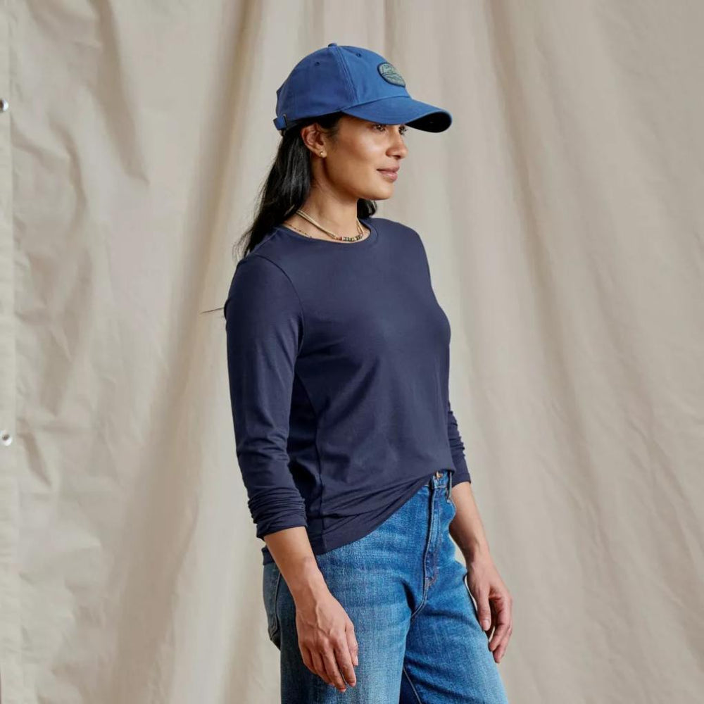 Orvis Tees | Perfect True Long-Sleeve Crew Olivine/white Stripe - Women