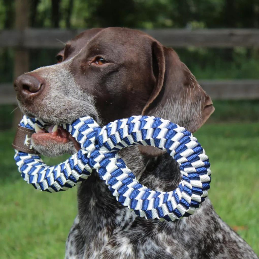 Orvis Toys | Infinity Braided Dog Toy Navy/white - Dogs
