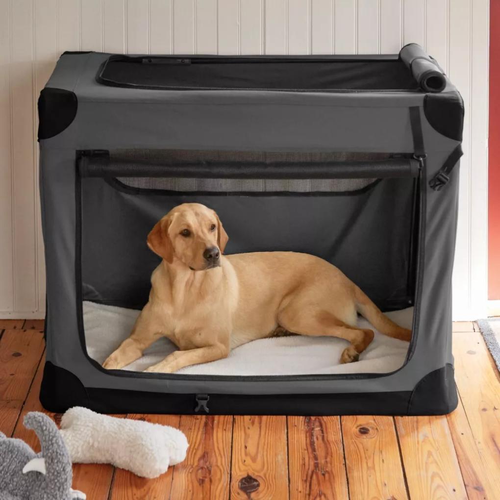 Orvis Travel Crates | Orvis Hose-Off Folding Travel Crate Gray - Dogs