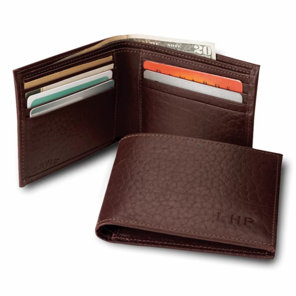 Orvis Wallets | American Bison Thinfold Leather Wallet Brown - Men/Packs &amp; Bags