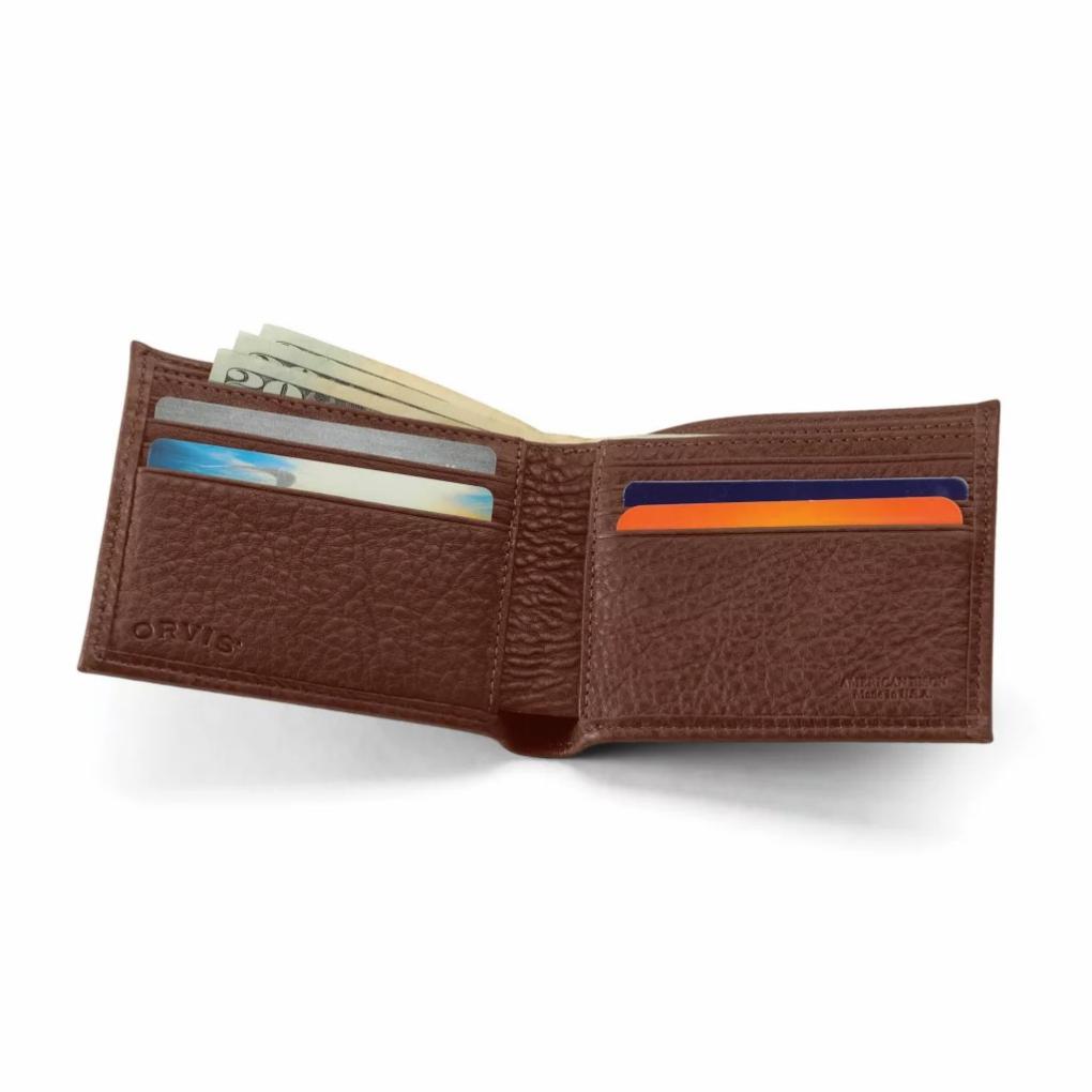 Orvis Wallets | American Bison Thinfold Leather Wallet Brown - Men/Packs &amp; Bags